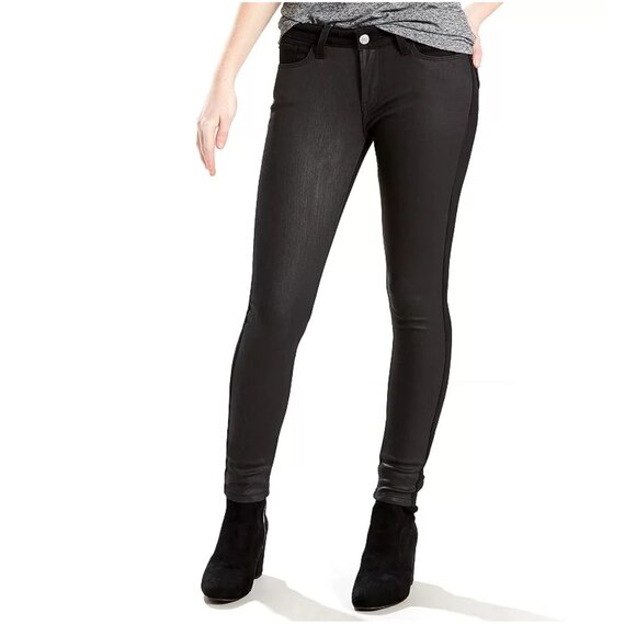 Levi's 535 Super Skinny Black Opal Biker Jeans Sz 31 -shipping incl - Picture 2 of 16